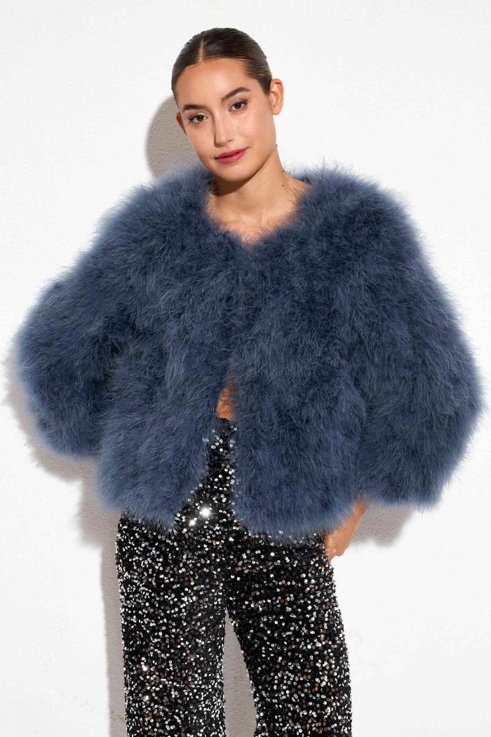 CHAQUETA PLUMAS DE AVESTRUZ PC-YLM5749-05