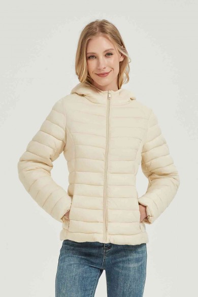 CHAQUETA ACOLCHADA FINA OBRF2016-BEIGE