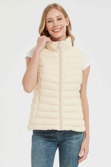 CHALECO ACOLCHADO FINO SIN CAPUCHA OBRF2034-BEIGE