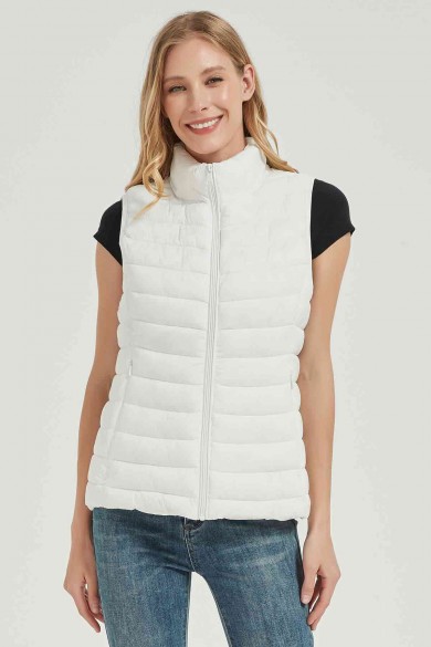 CHALECO ACOLCHADO FINO SIN CAPUCHA OBRF2034-BLANCO