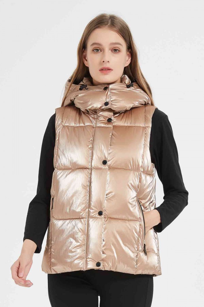 CHALECO ACOLCHADO OBRF2027-CHAMPAGNE