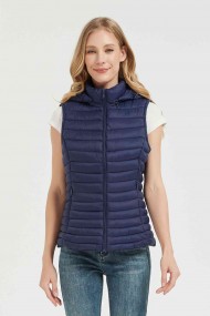 CHALECO ACOLCHADO FINO CON CAPUCHA OBRF2014-AZUL