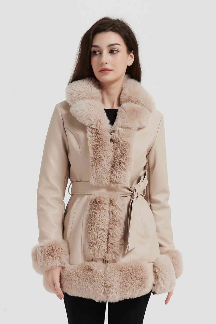 ABRIGO POLIPIEL OBRF2005-BEIGE