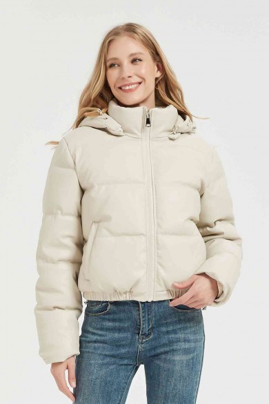 CHAQUETA ACOLCHADA DE POLIPIEL OBRF2007-BEIGE