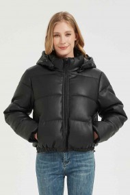 CHAQUETA ACOLCHADA DE POLIPIEL OBRF2007-NEGRO