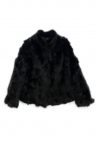 CHAQUETA PELO DE CONEJO NEGRO PC-LLL5566-15