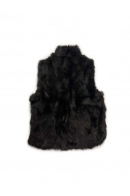 CHALECO PELO DE CONEJO CON BOLSILLOS MARRON PC-LLL5701-09