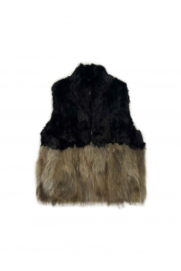 CHALECO PELO CONEJO CON PELO MARMOTA PC-LLL5811-15