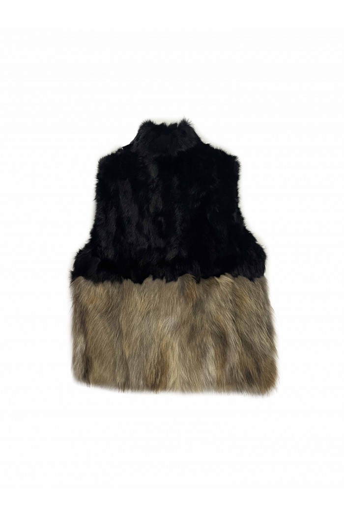 CHALECO PELO CONEJO CON PELO MARMOTA PC-LLL5811-15