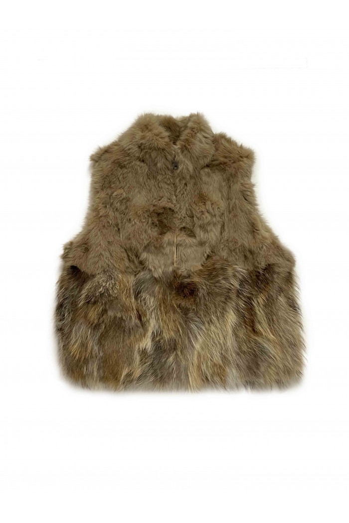 CHALECO PELO CONEJO CON PELO MARMOTA PC-LLL5811-03-L