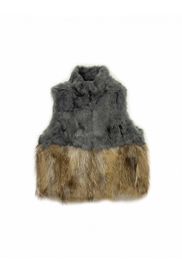 CHALECO PELO CONEJO CON PELO MARMOTA PC-LLL5811-05