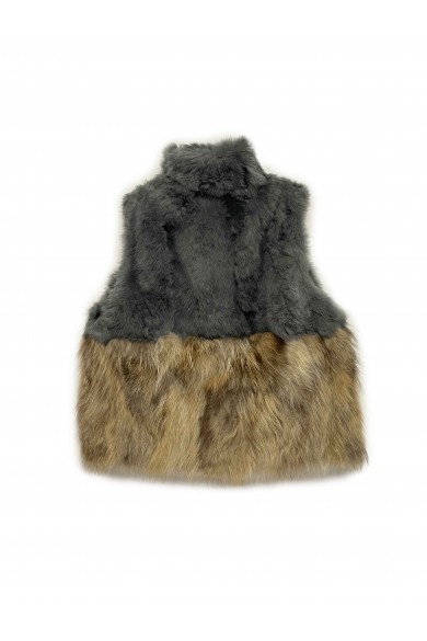 CHALECO PELO CONEJO CON PELO MARMOTA PC-LLL5811-05