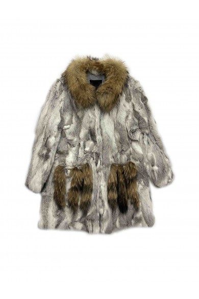ABRIGOS CON CUELLO DE MARMORA PELO CONEJO 2COLORES PC-LLL5780