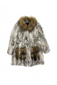 ABRIGOS CON CUELLO DE MARMORA PELO CONEJO 2COLORES PC-LLL5780
