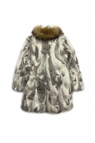 ABRIGOS CON CUELLO DE MARMORA PELO CONEJO 2COLORES PC-LLL5780