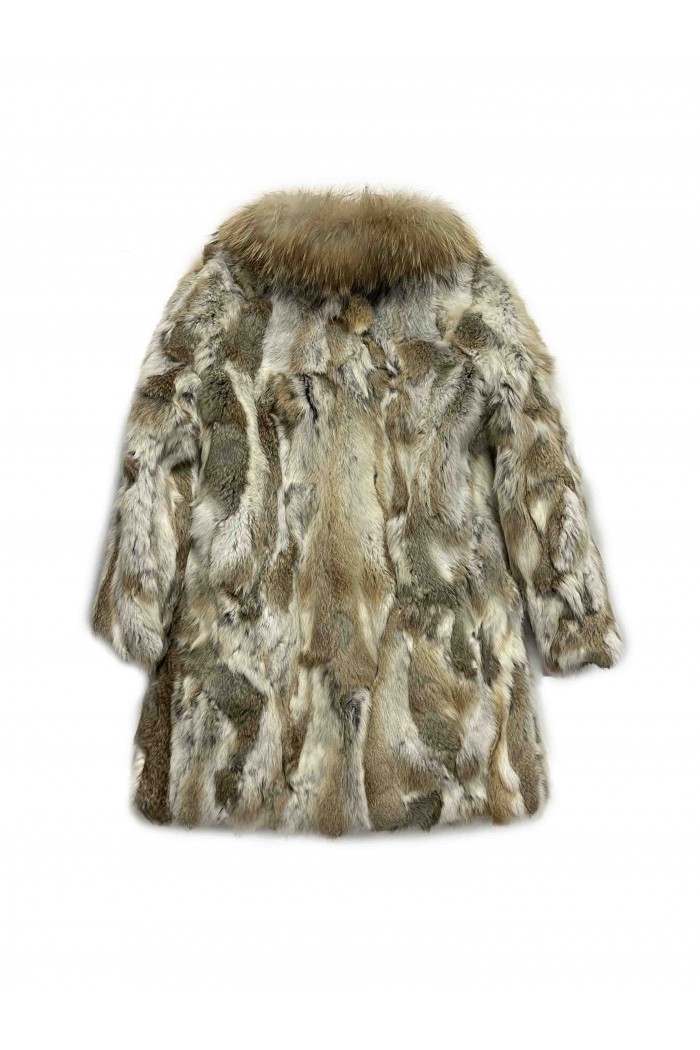 ABRIGOS CON CUELLO DE MARMORA PELO CONEJO 2COLORES PC-LLL5780