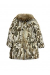 ABRIGOS CON CUELLO DE MARMORA PELO CONEJO 2COLORES PC-LLL5780