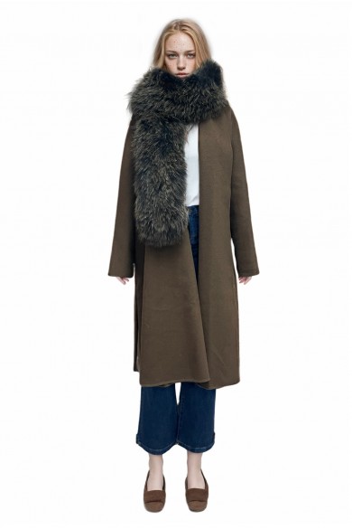 Bufanda Larga con Trenza de Pelo DE Zorro PC-LZH5823