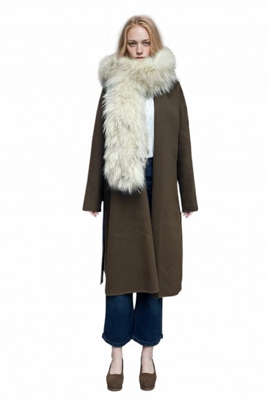 Bufanda Larga con Trenza de Pelo de Zorro PC-LZH5823