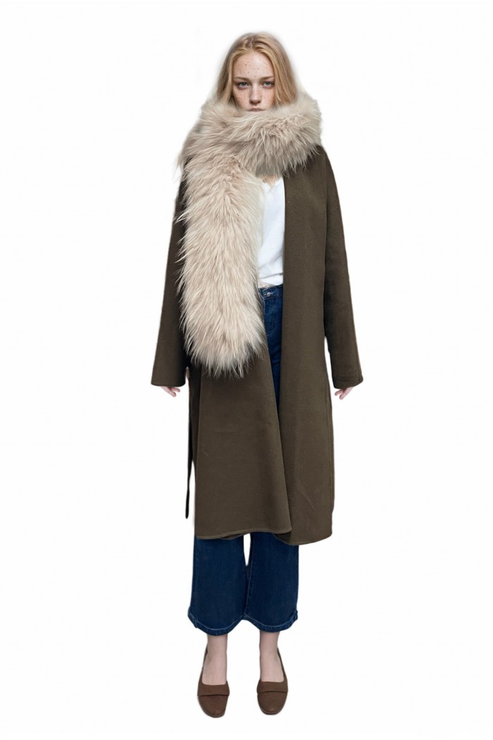 Bufanda Larga con Trenza de Pelo de Zorro PC-LZH5823