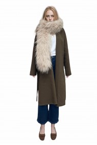 Bufanda Larga con Trenza de Pelo de Zorro PC-LZH5823