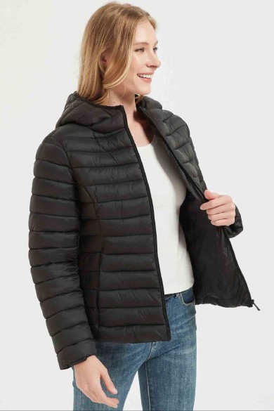 CHAQUETA ACOLCHADA FINA OBRF2016-NEGRO