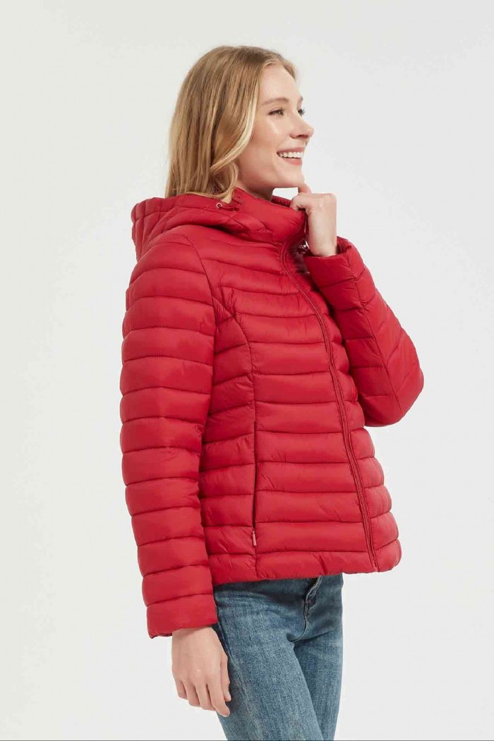 CHAQUETA ACOLCHADA FINA OBRF2015-ROJO