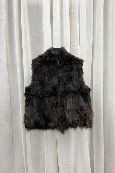 CHALECO PELO CONEJO CON PELO MARMOTA PC-LLL5811-09