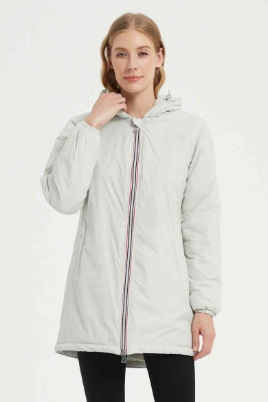 ABRIGO CON CAPUCHA 4 COLORES GRIS CLARO OBR-F2047