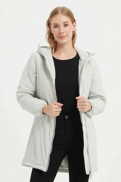 ABRIGO CON CAPUCHA 4 COLORES GRIS CLARO OBR-F2047