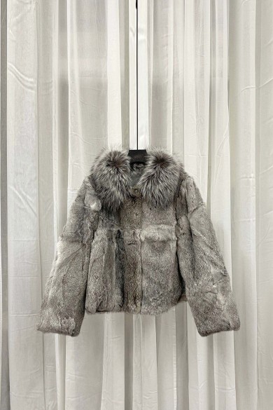 CHAQUETA CONEJO CON CUELLO DE ZORRO PC-LLL5836