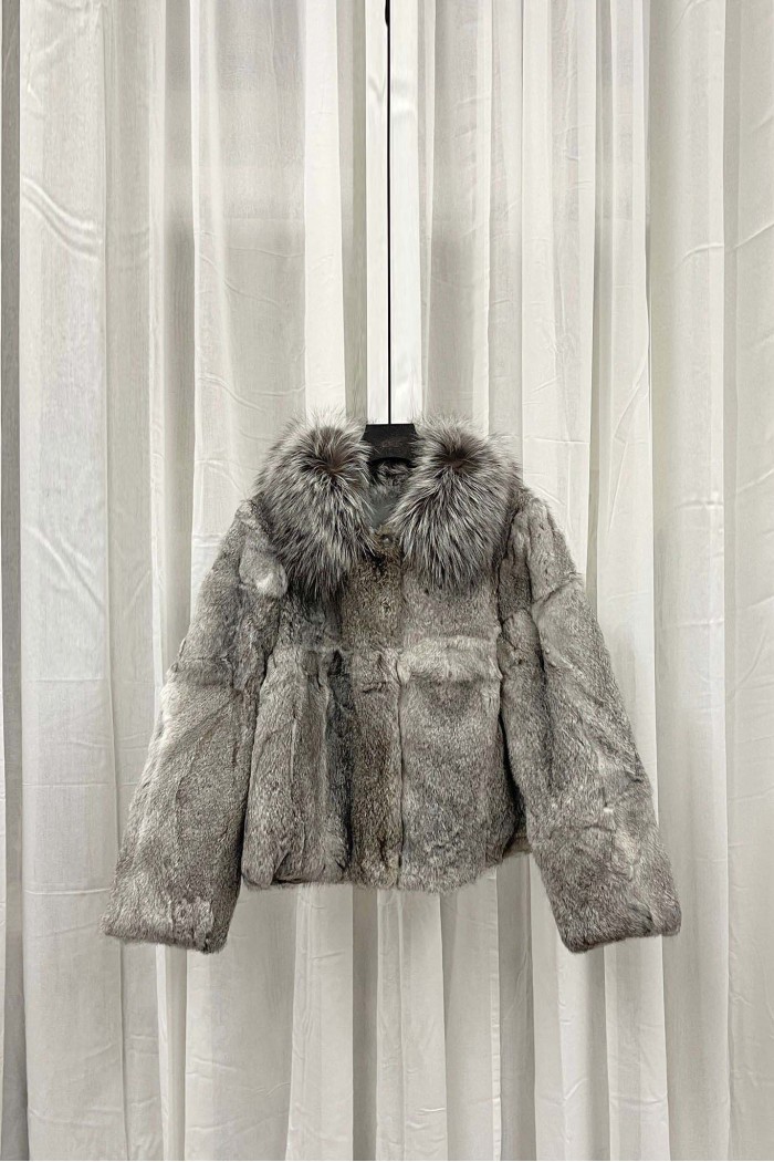 CHAQUETA CONEJO CON CUELLO DE ZORRO PC-LLL5836