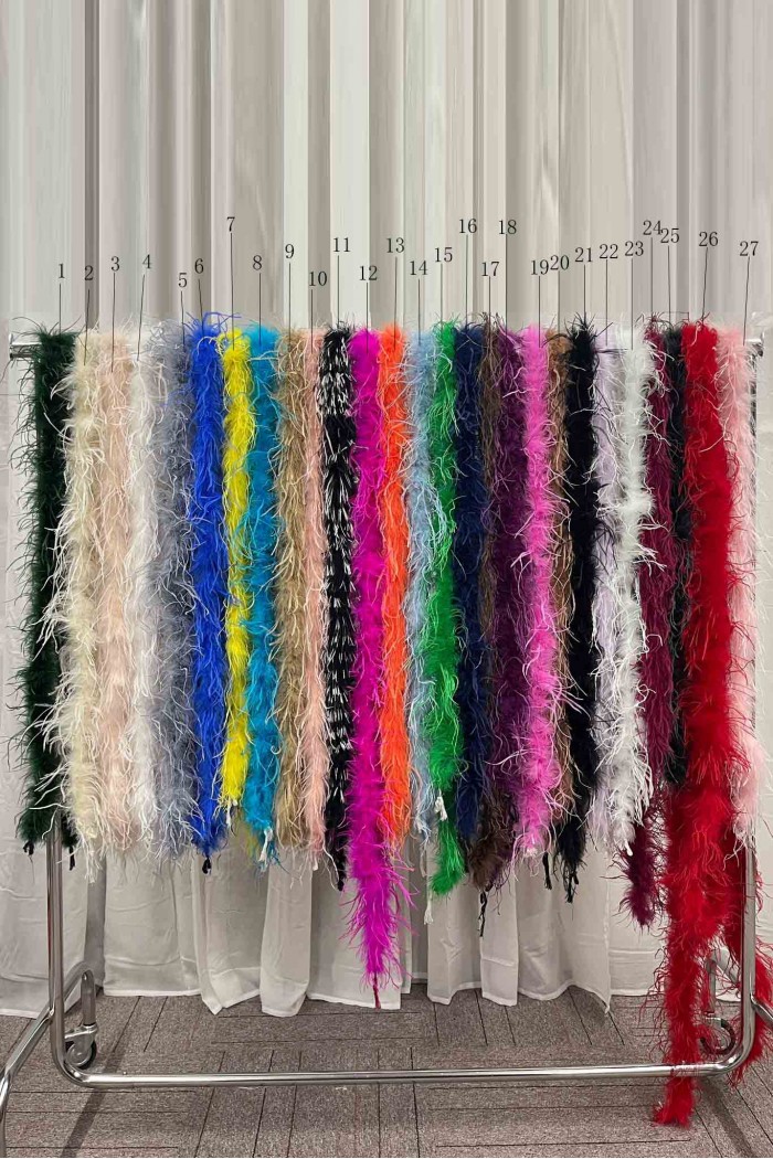TIRAS PLUMAS DE AVESTRUZ 180CM 27COLORES