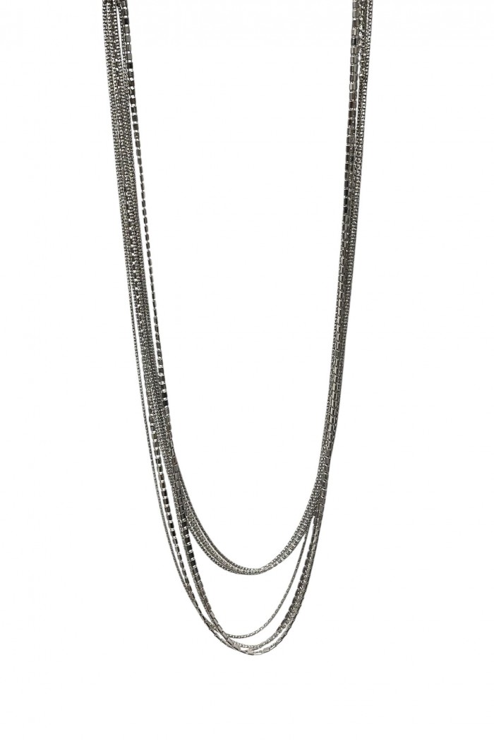 COLLAR LARGA MULTIPLES CADENAS FINAS
