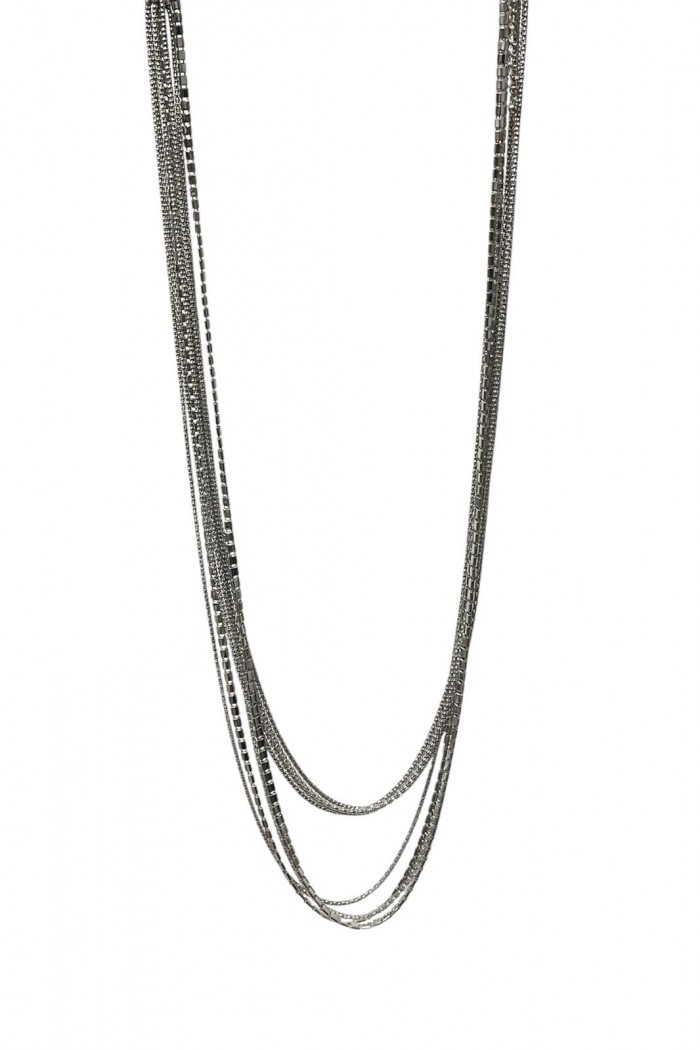 COLLAR LARGA MULTIPLES CADENAS FINAS