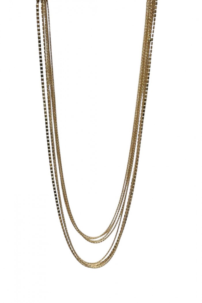 COLLAR LARGA MULTIPLES CADENAS FINAS