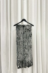 ESTOLA PELO DE CONEJO CON FLECOS 180X35CM