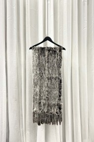 ESTOLA PELO DE CONEJO CON FLECOS 180X35CM