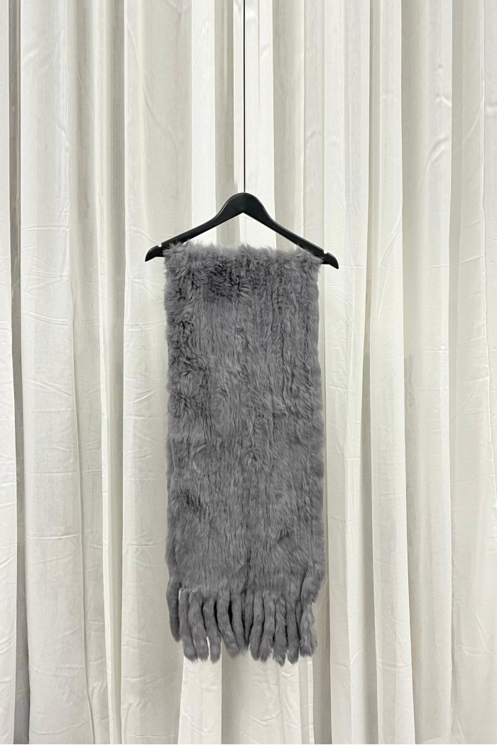 ESTOLA PELO DE CONEJO CON FLECOS 180X35CM