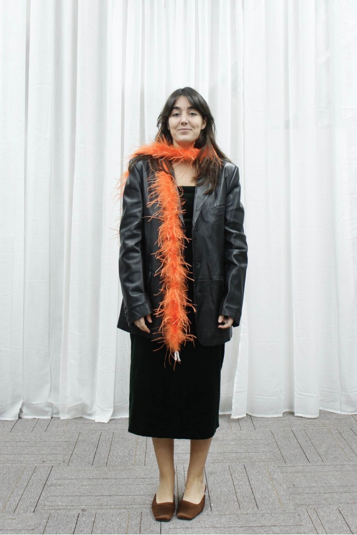 TIRAS PLUMAS DE AVESTRUZ 180CM NARANJA