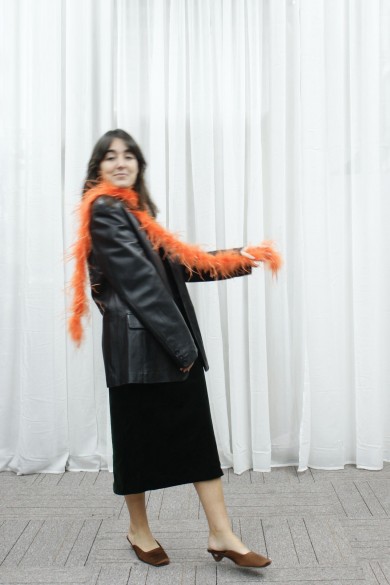 TIRAS PLUMAS DE AVESTRUZ 180CM NARANJA