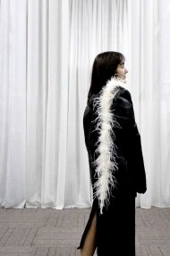 TIRAS PLUMAS DE AVESTRUZ 180CM BLANCO