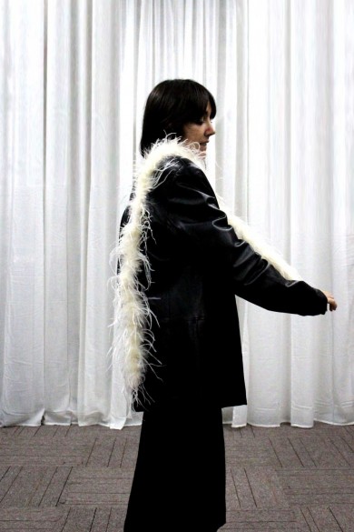 TIRAS PLUMAS DE AVESTRUZ 180CM BLANCO