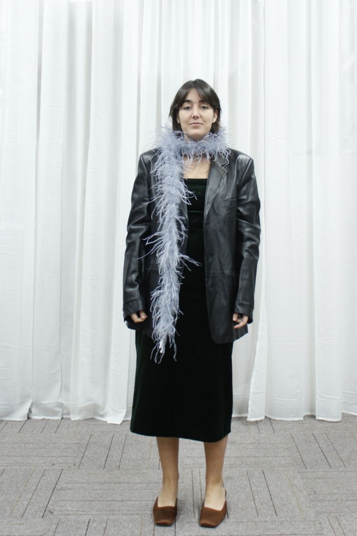 TIRAS PLUMAS DE AVESTRUZ 180CM AZUL JEAN