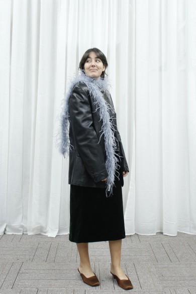 TIRAS PLUMAS DE AVESTRUZ 180CM AZUL JEAN