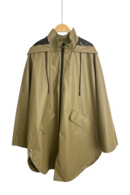 CAPA IMPERMEABLE CON CAPUCHA – ESTILO PONCHO, LIGERA Y PRÁCTICA FR-K3529 VERDE KAKI