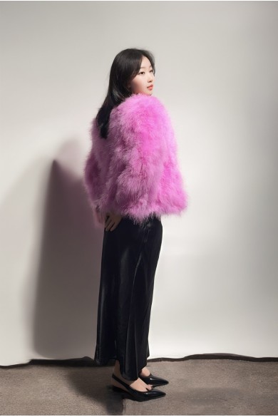 CHAQUETA PLUMAS DE AVESTRUZ PC-YLM5749-76