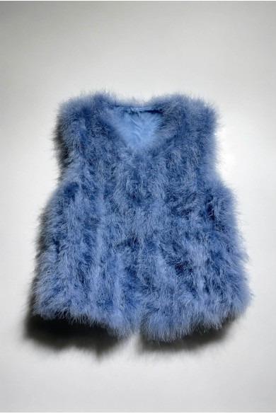 CHALECO PLUMAS DE AVESTRUZ PC-YLM2024-60