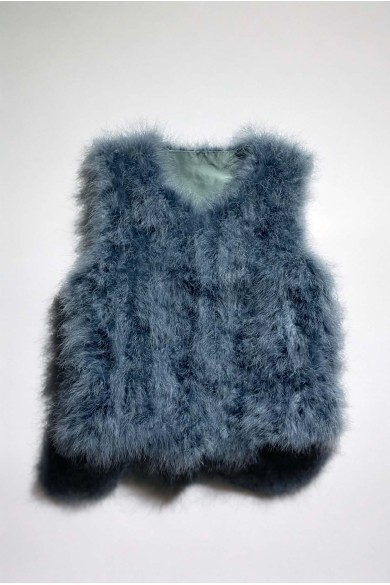 CHALECO PLUMAS DE AVESTRUZ PC-YLM2024-59