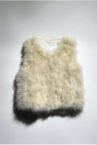 CHALECO PLUMAS DE AVESTRUZ PC-YLM2024-42